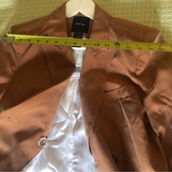 SMYTHE Double Breasted DB Tuck in Blazer in Desert size 2 NWT - Picture 3 of 5